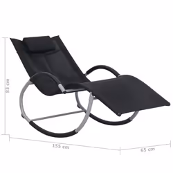 VidaXL 47788 chaise d'extérieur Linge Siège rembourré Acier, Textile Noir, Gris - Vue supplémentaire 5