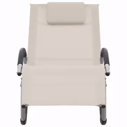 VidaXL 47789 chaise d'extérieur Linge Siège rembourré Acier, Textile Crème, Gris