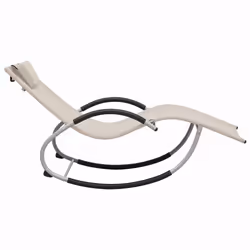 VidaXL 47789 chaise d'extérieur Linge Siège rembourré Acier, Textile Crème, Gris