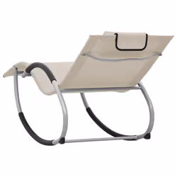 VidaXL 47789 chaise d'extérieur Linge Siège rembourré Acier, Textile Crème, Gris - Vue supplémentaire 4