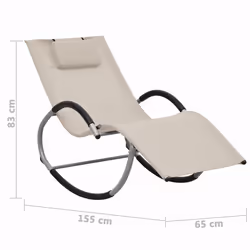 VidaXL 47789 chaise d'extérieur Linge Siège rembourré Acier, Textile Crème, Gris - Vue supplémentaire 6