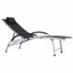 vidaXL Chaise longue aluminium et textilène noir - TU