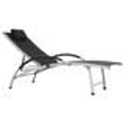 vidaXL Chaise longue aluminium et textilène noir - TU