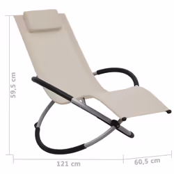 VidaXL 47794 chaise d'extérieur Linge Siège rembourré Acier Crème, Gris - Vue supplémentaire 6