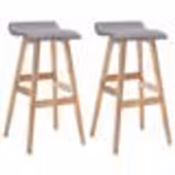 vidaXL Tabourets de bar lot de 2 gris clair tissu - TU