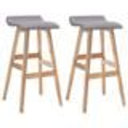 vidaXL Tabourets de bar lot de 2 gris clair tissu - TU