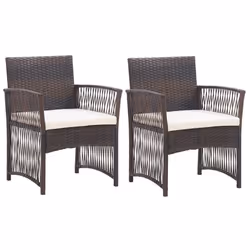 VidaXL 46439, Terrace, Siège rembourré, Polyuréthane, Acier, Marron, Crème, Blanc, 555 mm, 580 mm