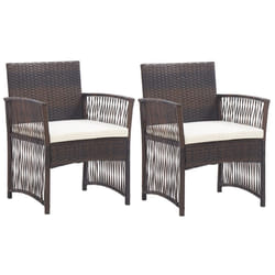 VidaXL 46439 chaise d'extérieur Terrace Siège rembourré Polyuréthane, Acier Marron, Crème, Blanc