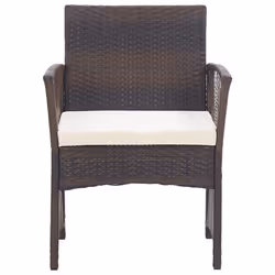 VidaXL 46439 chaise d'extérieur Terrace Siège rembourré Polyuréthane, Acier Marron, Crème, Blanc