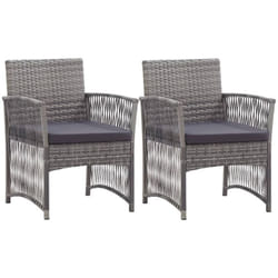 Fauteuils De Jardin Coussins Lot De 2 Anthracite Résine Tressée Vidaxl
