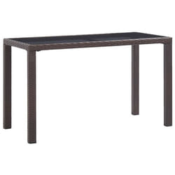 Table de jardin en résine tressée marron 123x60x74 cm - vidaXL