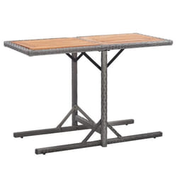 Table de jardin - VIDAXL - Rectangulaire - Résine tressée - Bois dacacia - Anthracite