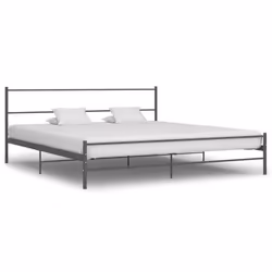 vidaXL Cadre de lit sans matelas gris métal 200x200 cm - 200 x 200 cm