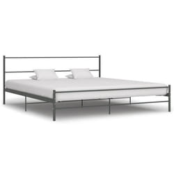 vidaXL Cadre de lit sans matelas gris métal 200x200 cm - 200 x 200 cm
