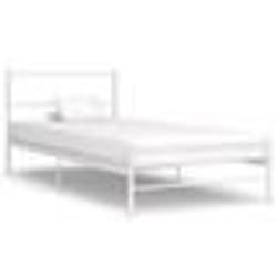 vidaXL Cadre de lit sans matelas blanc métal 100x200 cm - 100 x 200 cm