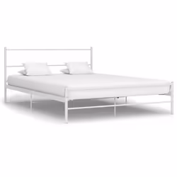 vidaXL Cadre de lit sans matelas blanc métal 140x200 cm - 200 x 140 cm