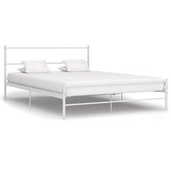 vidaXL Cadre de lit sans matelas blanc métal 140x200 cm - 200 x 140 cm