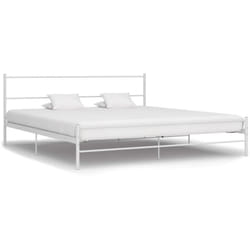 Vidaxl - Cadre de lit sans matelas et tête de lit blanc métal 160x200 cm