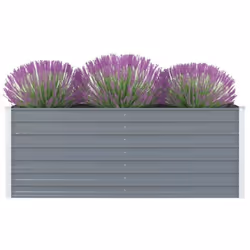 vidaXL Jardinière 160 x 80 x 45 cm Acier galvanisé Gris - TU