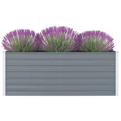 vidaXL Jardinière 160 x 80 x 45 cm Acier galvanisé Gris - TU
