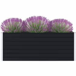 vidaXL Jardinière 160 x 80 x 45 cm Acier galvanisé Anthracite - TU