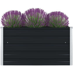 Jardinière 100 x 100 x 45 cm Acier galvanisé Anthracite Vidaxl