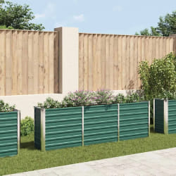vidaXL Lit surélevé de jardin Acier galvanisé 240x40x77 cm Vert - TU
