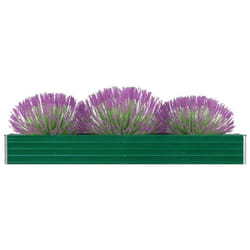 vidaXL Lit surélevé de jardin Acier galvanisé 320x40x45 cm Vert - TU