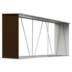 Vidaxl - Abri de stockage de bois Acier galvanisé 330x84x152 cm Marron