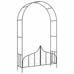 vidaXL Voûte de jardin avec portail Noir 138x40x238 cm Fer - TU