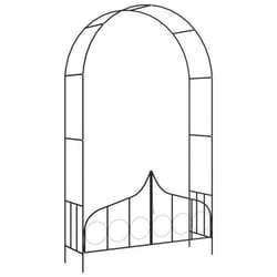 vidaXL Voûte de jardin avec portail Noir 138x40x238 cm Fer - TU