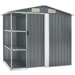 Abri de jardin avec étagère Gris 205x130x183 cm Fer