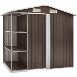 Vidaxl - Abri de jardin avec étagère Marron 205x130x183 cm Fer
