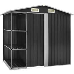 Abri de jardin avec étagère Anthracite 205x130x183 cm Fer Vidaxl