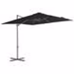 vidaXL Parasol de jardin en porte-à-faux avec mât en acier noir - TU