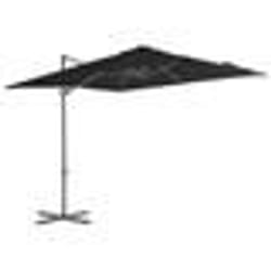 vidaXL Parasol de jardin en porte-à-faux avec mât en acier noir - TU