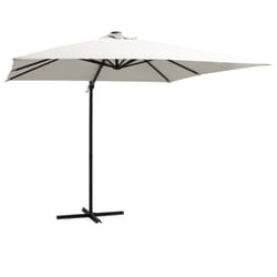 Parasol de jardin en porte-à-faux lumières led et mât en acier Vidaxl
