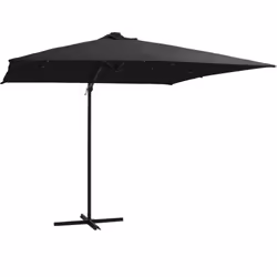 Cet élégant parasol suspendu avec lumières LED est parfait pour créer de l'ombre et vous protéger des rayons UV nocifs. Fabri ...