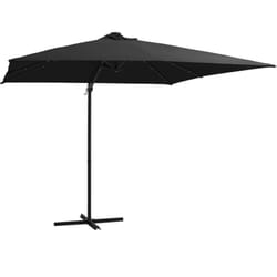 Parasol de jardin en porte à faux lumières led et mât en acier