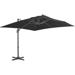 vidaXL Parasol de jardin en porte-à-faux avec mât en aluminium noir