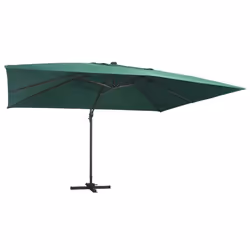 vidaXL Parasol de jardin en porte-à-faux lumières LED mât en aluminium - TU
