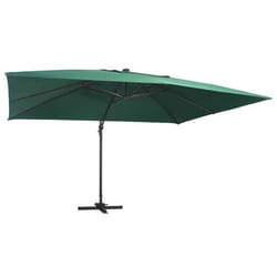 vidaXL Parasol de jardin en porte-à-faux lumières LED mât en aluminium - TU
