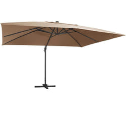 vidaXL Parasol de jardin en porte-à-faux lumières LED mât en aluminium - TU