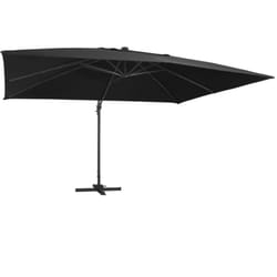 Vidaxl - Parasol déporté avec lumières led Aluminium 400x300 cm noir