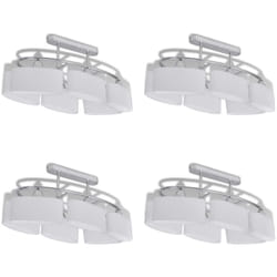 vidaXL Plafonnier avec abat-jours en verre ellipsoïde 4 pcs E14