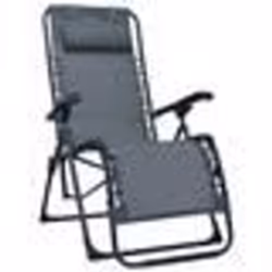 vidaXL Chaise pliable de terrasse Gris Textilène - TU