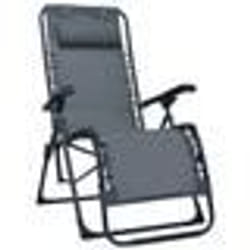 vidaXL Chaise pliable de terrasse Gris Textilène - TU