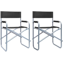 vidaXL Chaises de metteur en scène lot de 2 Acier Noir - TU
