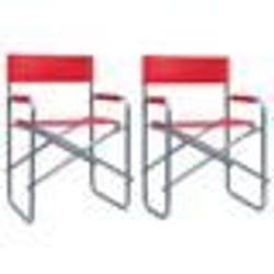 vidaXL Chaises de metteur en scène lot de 2 Acier Rouge