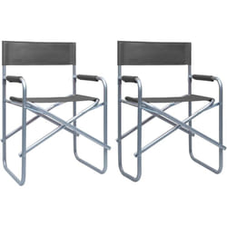 Vidaxl - Chaises de metteur en scène lot de 2 Acier Gris